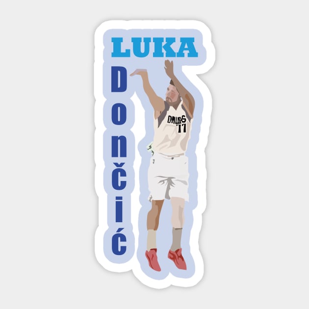 Luca Doncic Sticker by Marku's Prints